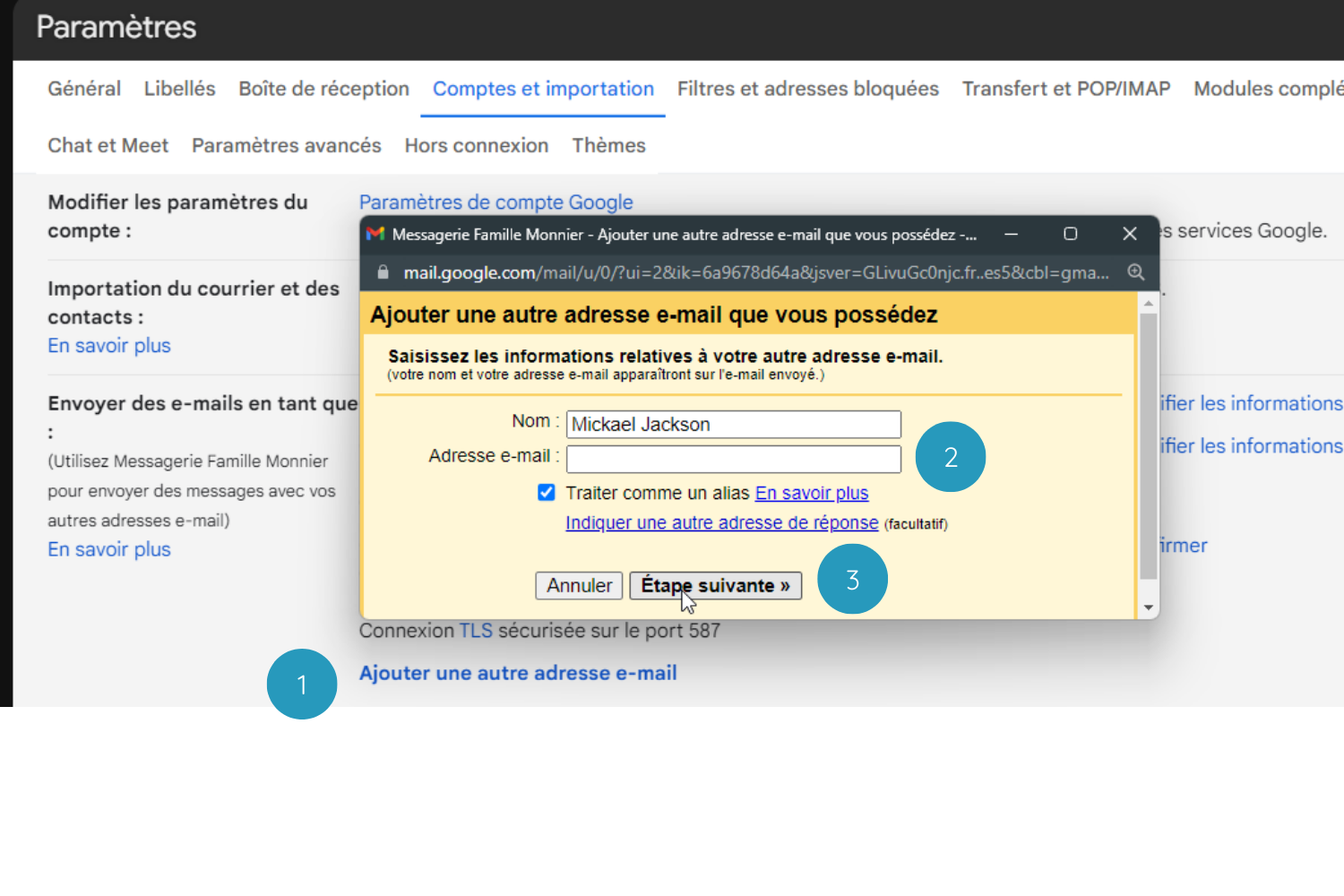 rediriger son adresse email professionnelle kiné vers sa boite personnelle